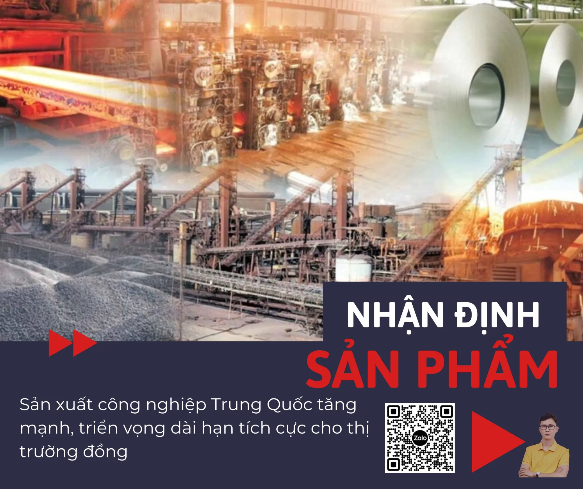 Sản xuất công nghiệp Trung Quốc tăng mạnh, triển vọng dài hạn tích cực cho thị trường đồng